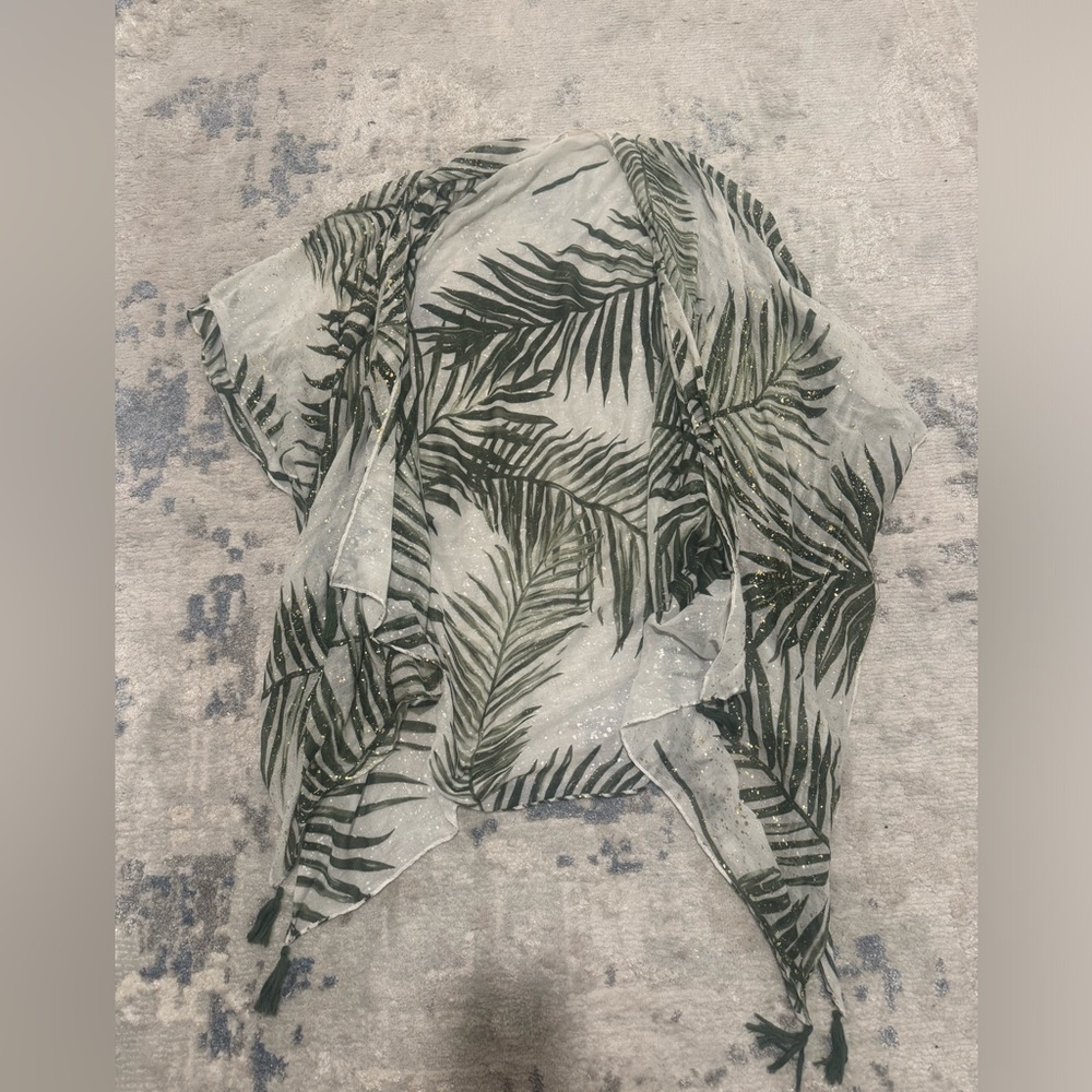 Palm Tree Green and shiny Beach coverup size: One size